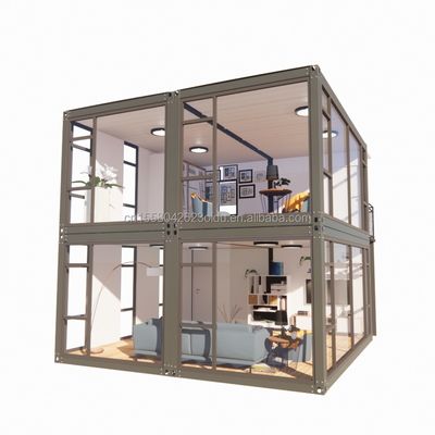Conveniencia de oficina para supermercado Gran pared de cortina ventana de vidrio Casa móvil Sala de contenedores