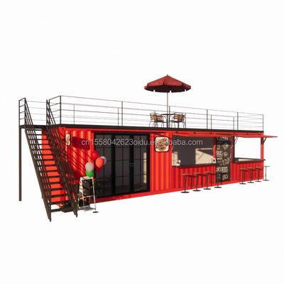 Tienda 20ft 40ft Container Tienda Expansión Booth Diseñar su propia cafetería al aire libre con ventanas de aleación de aluminio