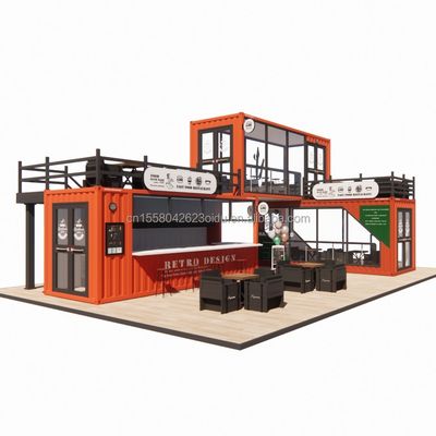 20 pies prefabricado personalizado bar de contenedores para cafeterías móviles con color personalizado y flexión de acero galvanizado