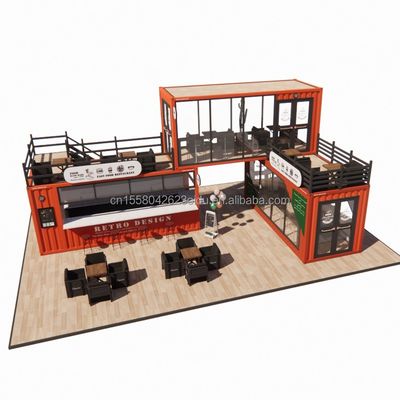 20 pies prefabricado personalizado bar de contenedores para cafeterías móviles con color personalizado y flexión de acero galvanizado