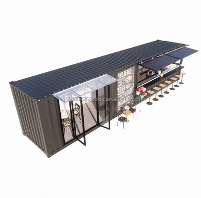 Tubos cuadrados de acero galvanizado estructura principal 20ft-40ft contenedor modular personalizado cafetería puesto de comida con diseño moderno