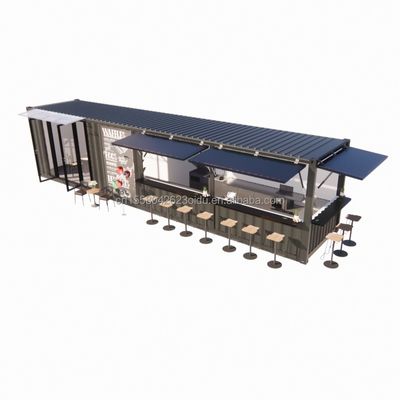 Tubos cuadrados de acero galvanizado estructura principal 20ft-40ft contenedor modular personalizado cafetería puesto de comida con diseño moderno