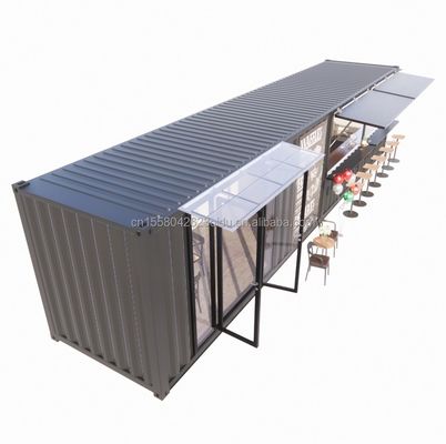 Tubos cuadrados de acero galvanizado estructura principal 20ft-40ft contenedor modular personalizado cafetería puesto de comida con diseño moderno