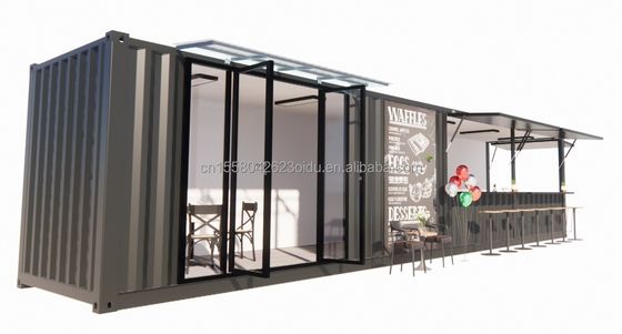 Tubos cuadrados de acero galvanizado estructura principal 20ft-40ft contenedor modular personalizado cafetería puesto de comida con diseño moderno