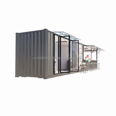 Tubos cuadrados de acero galvanizado estructura principal 20ft-40ft contenedor modular personalizado cafetería puesto de comida con diseño moderno