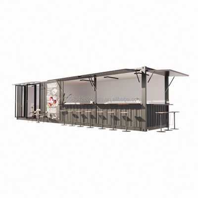 Tubos cuadrados de acero galvanizado estructura principal 20ft-40ft contenedor modular personalizado cafetería puesto de comida con diseño moderno
