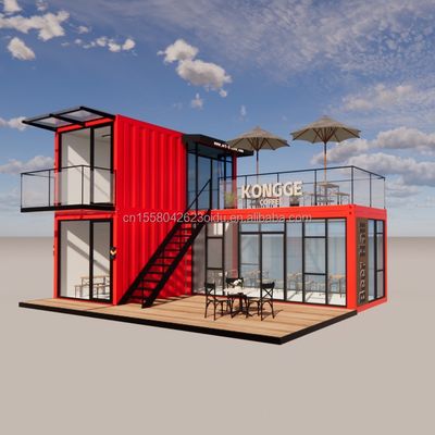 Pingui 20ft/40ft de acero galvanizado Tubos cuadrados de envío Contenedor de café Contenedor portátil Restaurante para tienda