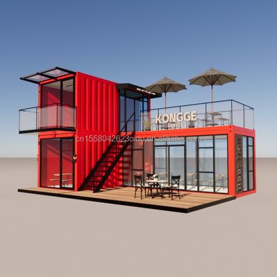 Pingui 20ft/40ft de acero galvanizado Tubos cuadrados de envío Contenedor de café Contenedor portátil Restaurante para tienda