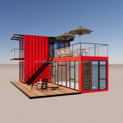 Pingui 20ft/40ft de acero galvanizado Tubos cuadrados de envío Contenedor de café Contenedor portátil Restaurante para tienda