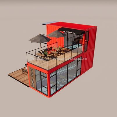 Pingui 20ft/40ft de acero galvanizado Tubos cuadrados de envío Contenedor de café Contenedor portátil Restaurante para tienda