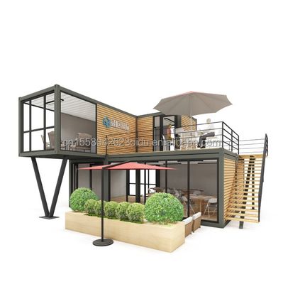Estructura de tubos cuadrados de acero galvanizado Bar de contenedores de envío con ventana Ventanas de aleación de aluminio