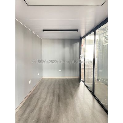 Casa de contenedores prefabricada de 20 pies de color personalizado con cocina y un dormitorio para ventanas de hotel de aleación de aluminio