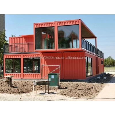 Estructura prefabricada de acero Contenedor Restaurante Cocina Dormitorio con ventanas de aleación de aluminio y diseño de ventana grande