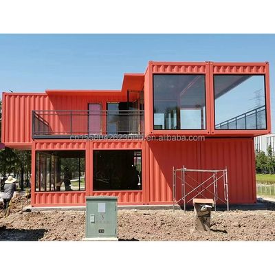 Estructura prefabricada de acero Contenedor Restaurante Cocina Dormitorio con ventanas de aleación de aluminio y diseño de ventana grande