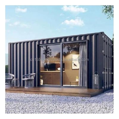 Tubos cuadrados de acero galvanizado estructura principal casas prefabricadas de 20 pies contenedores modernos portátiles paquete plano vivienda para hotel