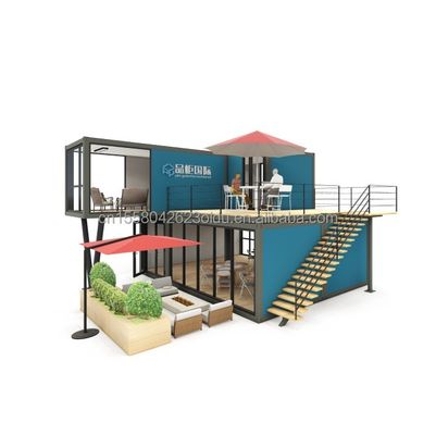 Edificios modulares de acero Hoteles Container Houses Movable Prefab 40ft Shipping Container de comida rápida Restaurante Cafetería Cafetería y bar