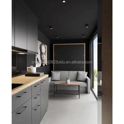 Tubos cuadrados de acero galvanizado estructura principal casas prefabricadas de 20 pies contenedores modernos portátiles paquete plano vivienda para hotel