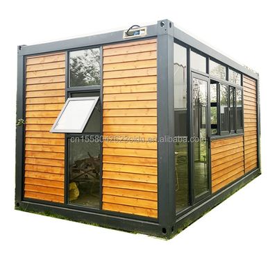 Oficina de contenedores de 20 pies con inodoro Casa prefabricada Casas de contenedores de madera Acero galvanizado doblado 180g