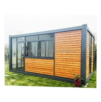 Oficina de contenedores de 20 pies con inodoro Casa prefabricada Casas de contenedores de madera Acero galvanizado doblado 180g