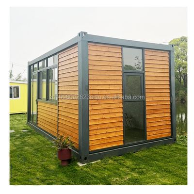 Oficina de contenedores de 20 pies con inodoro Casa prefabricada Casas de contenedores de madera Acero galvanizado doblado 180g