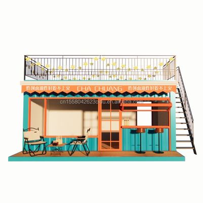 20 pies Dos capas de embalaje plano Contenedor de marco de acero Garage Tienda de venta al por menor Diseño moderno y acero galvanizado Doblaje 180g