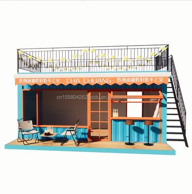 20 pies Dos capas de embalaje plano Contenedor de marco de acero Garage Tienda de venta al por menor Diseño moderno y acero galvanizado Doblaje 180g
