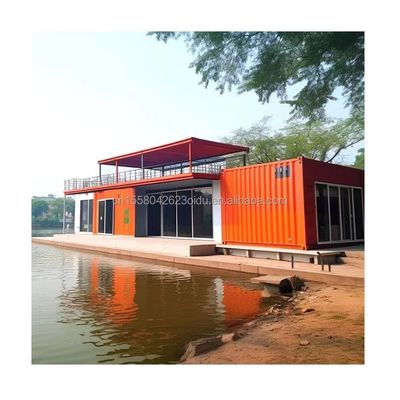 Baño y tubos cuadrados de acero galvanizado estructura principal en 20 pies estructura de acero ligero habitación de contenedores para restaurante