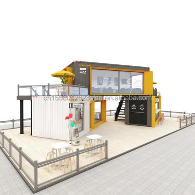 Aluminio de aleación Ventanas 20ft 40ft Prefab Mobile Bar de envío Cafeterías Restaurantes Contenedor Casa modular Hogar