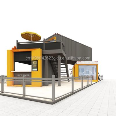 Aluminio de aleación Ventanas 20ft 40ft Prefab Mobile Bar de envío Cafeterías Restaurantes Contenedor Casa modular Hogar