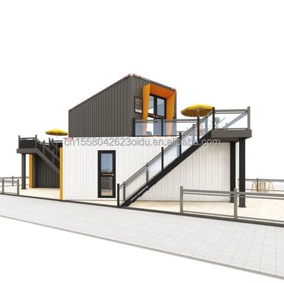 Bar de contenedores Restaurante modificado Cafetería con edificio de estructura de acero y 50/75/100mm de onda panel de sandwich pared