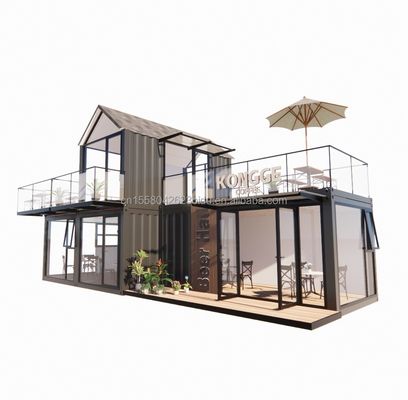 20FT 40FT Hotel moderno simple 4 dormitorios 1 garaje Casa prefabricada Contenedor Villa Casa de ápice Techo rápidamente ensamblado
