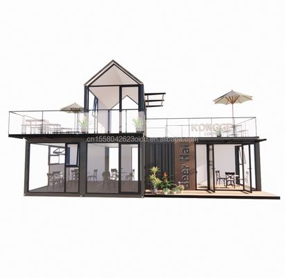 20FT 40FT Hotel moderno simple 4 dormitorios 1 garaje Casa prefabricada Contenedor Villa Casa de ápice Techo rápidamente ensamblado