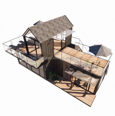 20FT 40FT Hotel moderno simple 4 dormitorios 1 garaje Casa prefabricada Contenedor Villa Casa de ápice Techo rápidamente ensamblado