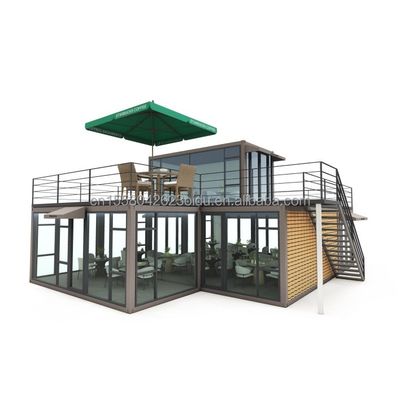 Tubos cuadrados de acero galvanizado estructura principal villa prefabricada casa moderna contenedor modular de lujo tres dormitorios