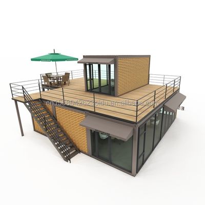 Tubos cuadrados de acero galvanizado estructura principal villa prefabricada casa moderna contenedor modular de lujo tres dormitorios