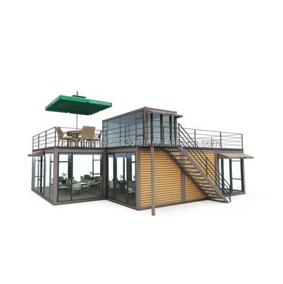 Tubos cuadrados de acero galvanizado estructura principal villa prefabricada casa moderna contenedor modular de lujo tres dormitorios