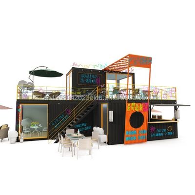 Contenedor de envío prefabricado de 20 pies 40 pies modificado Pop Up Cafetería Restaurante Contenedor móvil Bar para diseño modificado