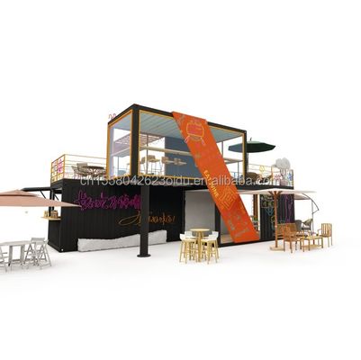 Contenedor de envío prefabricado de 20 pies 40 pies modificado Pop Up Cafetería Restaurante Contenedor móvil Bar para diseño modificado