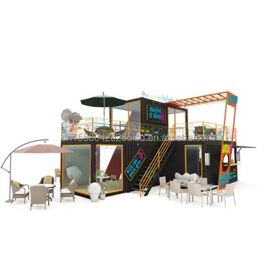 Contenedor de envío prefabricado de 20 pies 40 pies modificado Pop Up Cafetería Restaurante Contenedor móvil Bar para diseño modificado