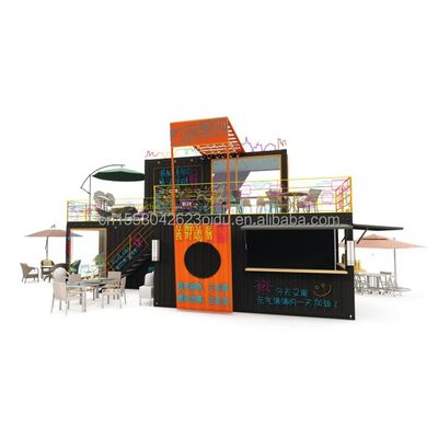 Contenedor de envío prefabricado de 20 pies 40 pies modificado Pop Up Cafetería Restaurante Contenedor móvil Bar para diseño modificado