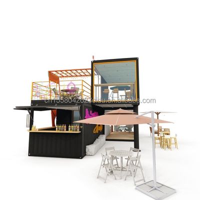 Contenedor de envío prefabricado de 20 pies 40 pies modificado Pop Up Cafetería Restaurante Contenedor móvil Bar para diseño modificado
