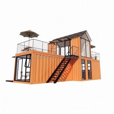 Techo inclinado personalizado Estructura de acero Pared de la villa 50/75/100mm Panel de sándwich de onda Baño y 3 dormitorios Casa de contenedores