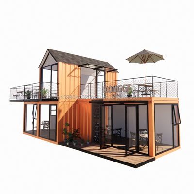 Techo inclinado personalizado Estructura de acero Pared de la villa 50/75/100mm Panel de sándwich de onda Baño y 3 dormitorios Casa de contenedores