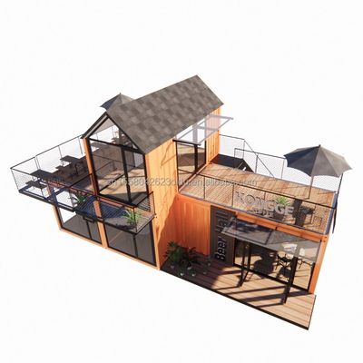 Techo inclinado personalizado Estructura de acero Pared de la villa 50/75/100mm Panel de sándwich de onda Baño y 3 dormitorios Casa de contenedores
