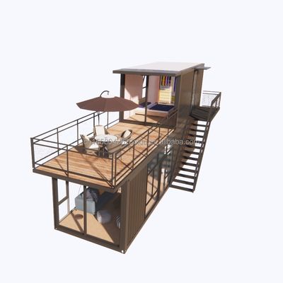Supermercado Envío Proyectos prefabricados ya hechos Contenedor Cafetería con diseño de troncos