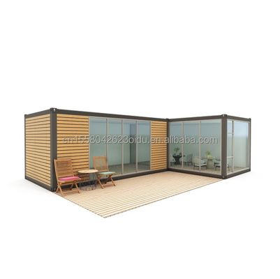 Cuadro de acero acero galvanizado doblado de 180g Cabinas de troncos prefabricadas sencillas Cabinas portátiles de madera para casas pequeñas de 20 pies o 40 pies