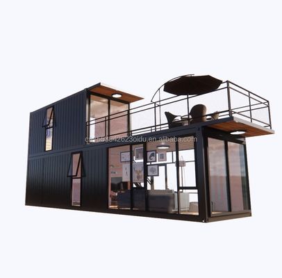 Supermercado Envío Proyectos prefabricados ya hechos Contenedor Cafetería con diseño de troncos