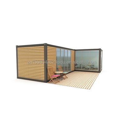 Cuadro de acero acero galvanizado doblado de 180g Cabinas de troncos prefabricadas sencillas Cabinas portátiles de madera para casas pequeñas de 20 pies o 40 pies