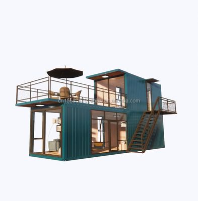 Supermercado Envío Proyectos prefabricados ya hechos Contenedor Cafetería con diseño de troncos