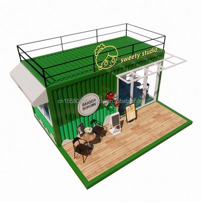 50/75/100mm Panel Sandwich de onda Pared Contenedor portátil de 20 pies Tienda de ropa Tienda móvil prefabricada Tienda minorista pop up